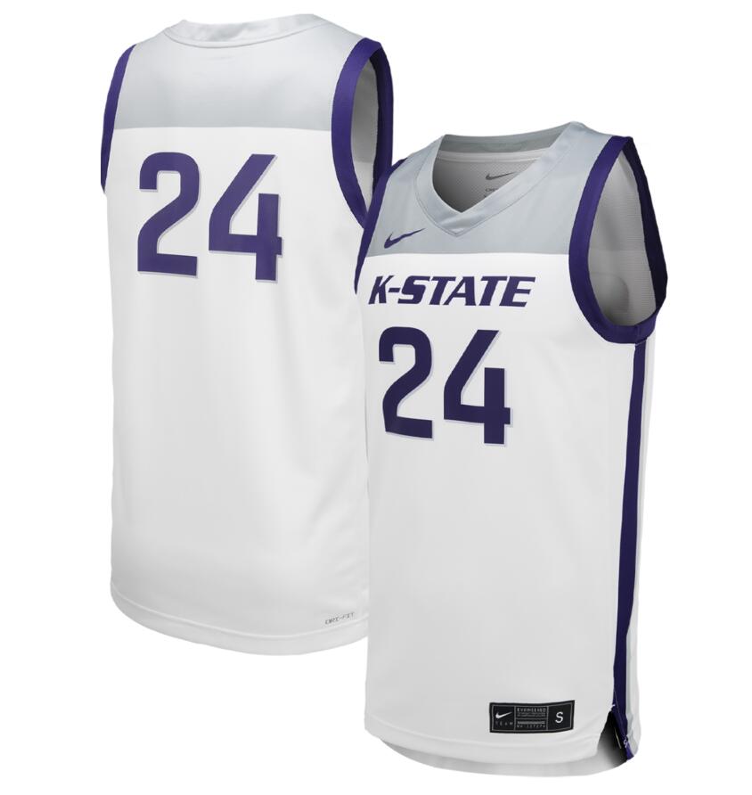 Men Unisex Nike #23 White Kansas State Wildcats Team Replica Basketball Jersey->more ncaa teams->NCAA Jersey